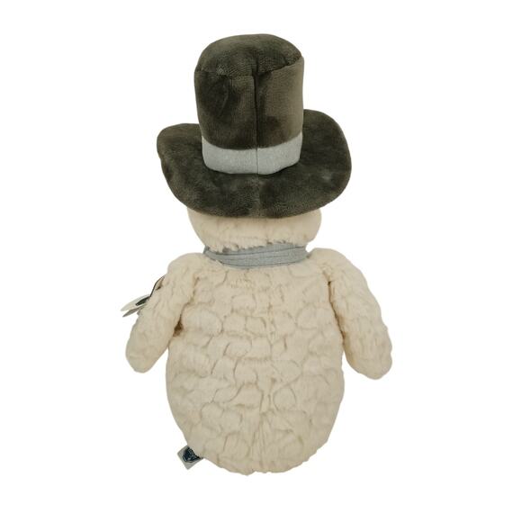 Mary Meyer Barnes & Noble Snowman Plush Grey Top Hat Blue Scarf Stuffed Toy - Picture 3 of 12